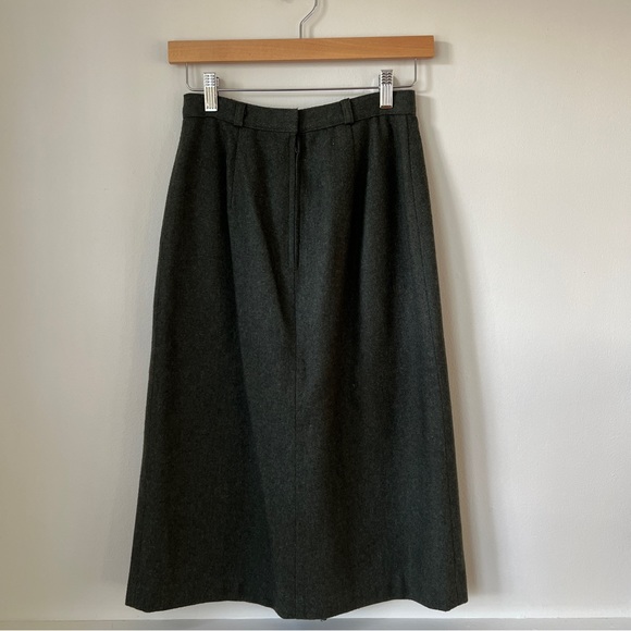 Vintage Wool Forest Green Skirt vintage size 9 - Picture 5 of 13